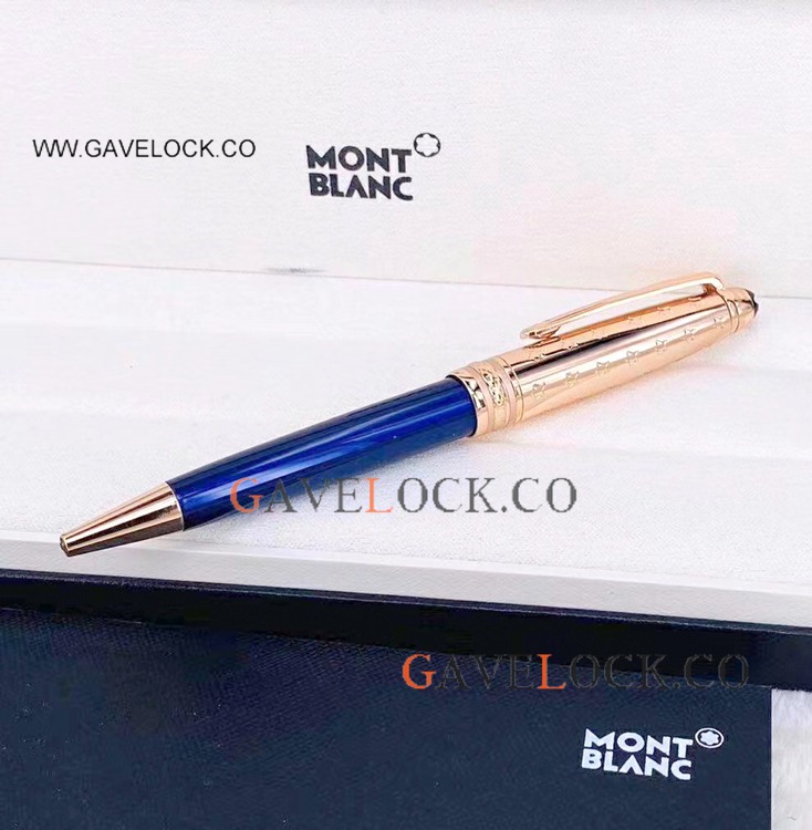 Copy Montblanc Le Petit Prince Ballpoint Pen Rose Gold And Blue